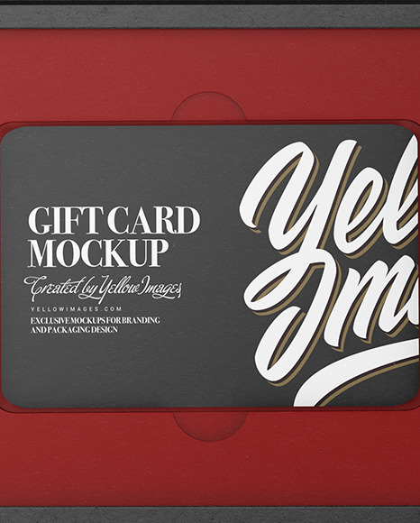 Gift Card in a Kraft Paper Box Mockup PSD #4