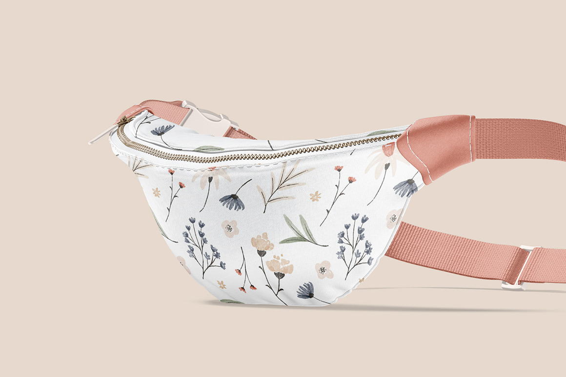 Waist Bag Mockup on Yellow Images Creative Store