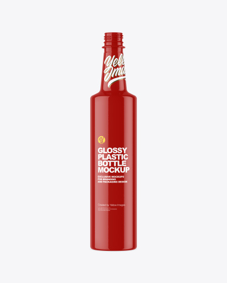 Glossy Plastic Bottle Mockup