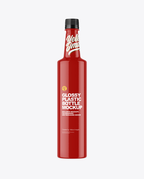 Glossy Plastic Bottle Mockup PSD #2