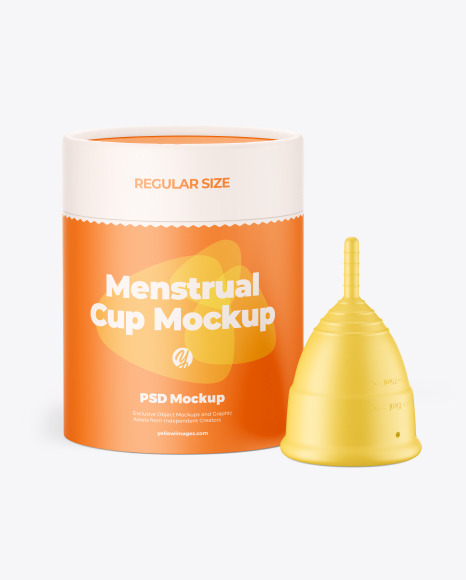 Matte Menstrual Cup with Tube Mockup PSD #2