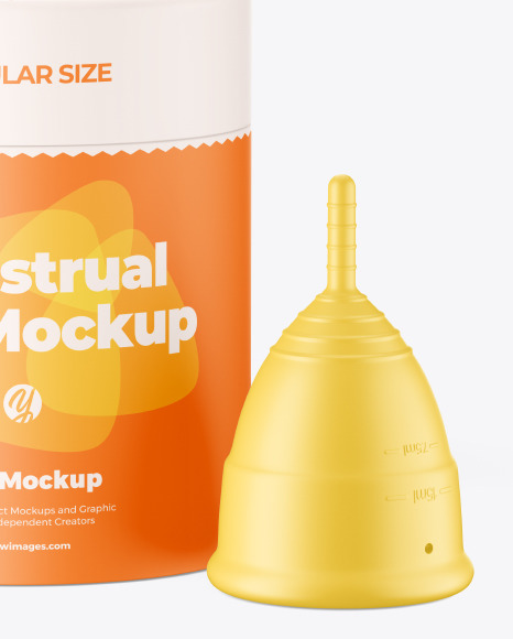 Matte Menstrual Cup with Tube Mockup PSD #5