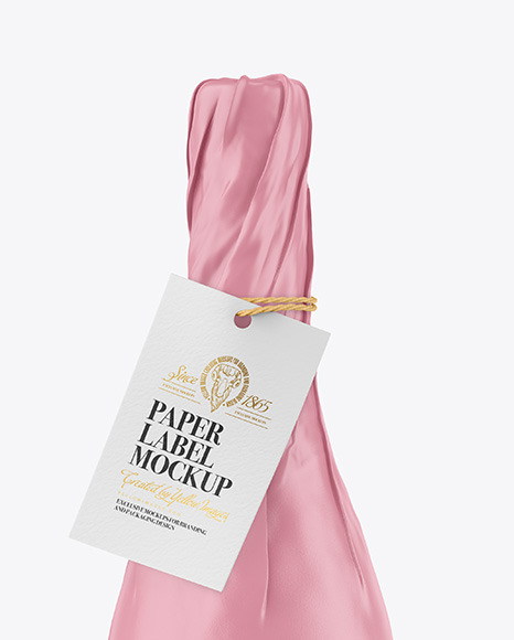 Wine Bottle in Matte Paper Wrap Mockup PSD #1