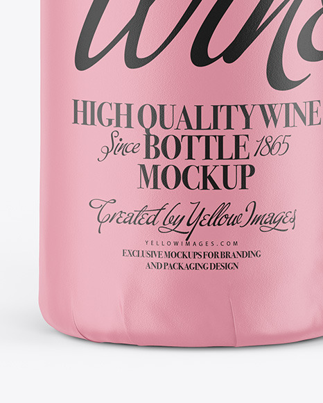 Wine Bottle in Matte Paper Wrap Mockup PSD #7