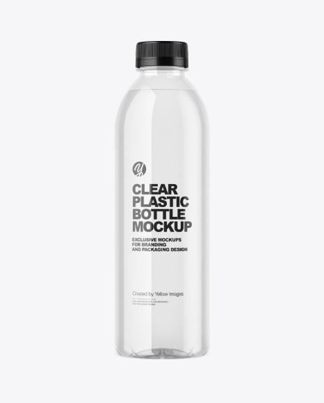 Clear Plastic Water Bottle Mockup PSD #2