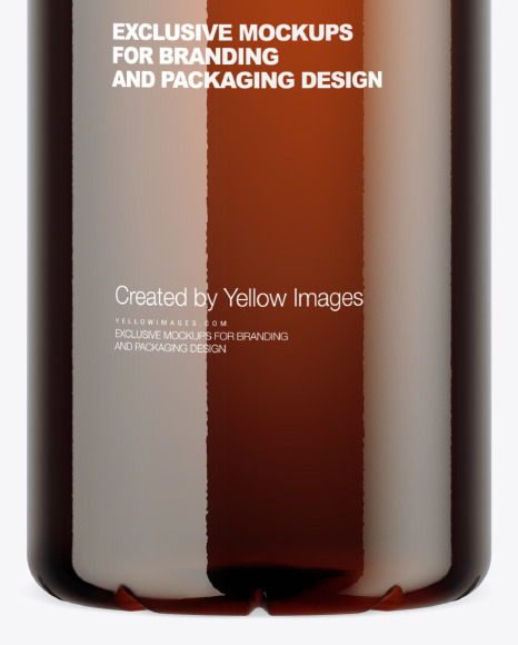 Amber Plastic Bottle Mockup PSD #1