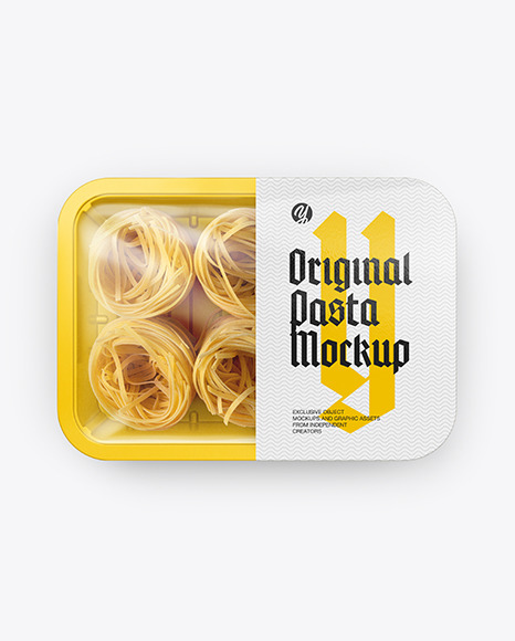 Plastic Tray With Pasta Mockup PSD #2