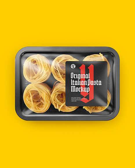 Plastic Tray With Pasta Mockup PSD #4