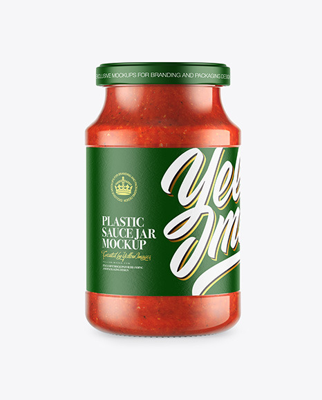 Glass Jar With Tomato Sauce Mockup