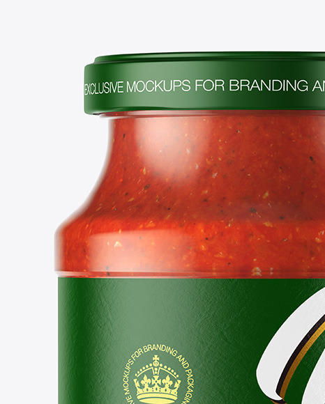 Glass Jar With Tomato Sauce Mockup PSD #2