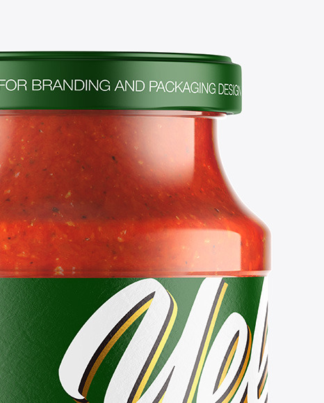 Glass Jar With Tomato Sauce Mockup PSD #1