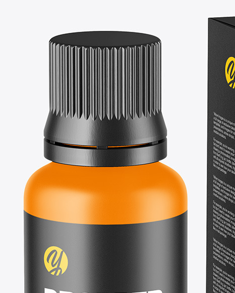 Matte Dropper Bottle with Paper Box Mockup PSD #7