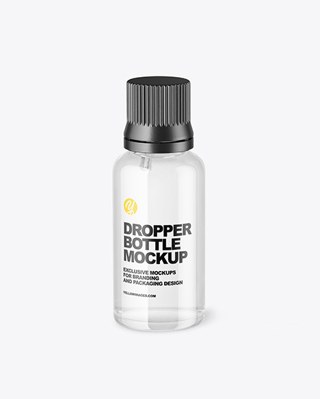 Clear Glass Dropper Bottle with Paper Box Mockup PSD #1