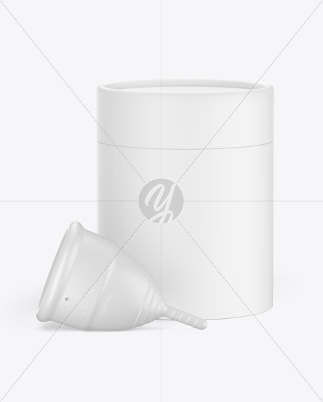 Matte Menstrual Cup with Tube Mockup