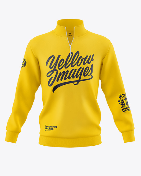 Men&#039;s Zip Sweatshirt Mockup - Front View