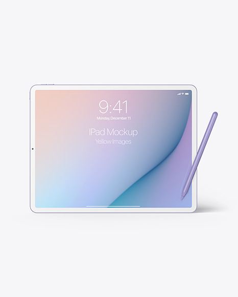 Clay Apple iPad Pro w  Pen Mockup PSD #2