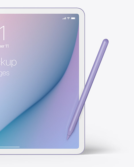 Clay Apple iPad Pro w  Pen Mockup PSD #4