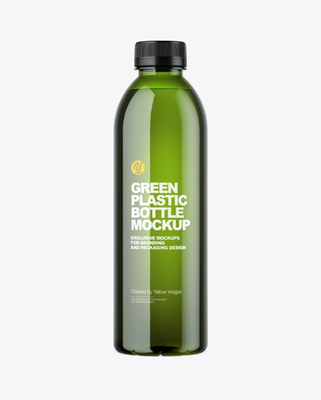Green Plastic Bottle Mockup