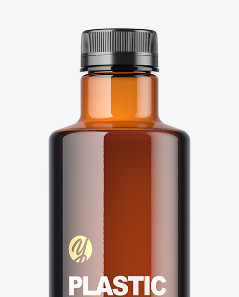 Amber Plastic Bottle Mockup PSD #2