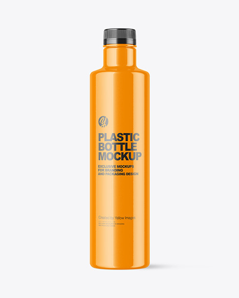 Glossy Plastic Bottle Mockup