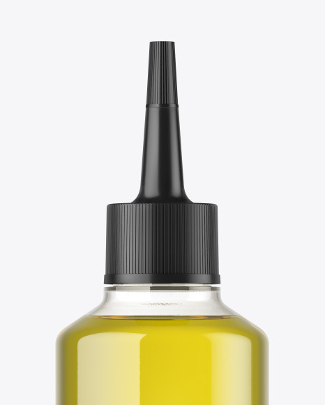 Clear Plastic Oil Bottle w  Spout Cap Mockup PSD #2