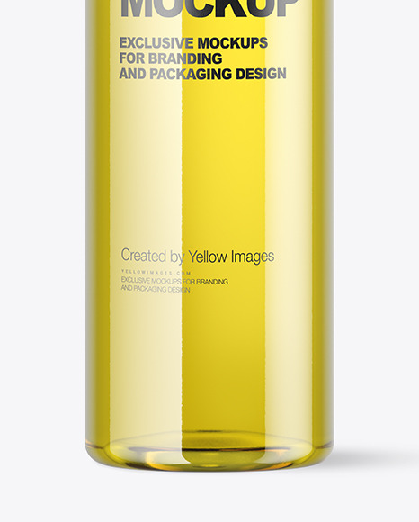 Clear Plastic Bottle with Oil Mockup PSD #1
