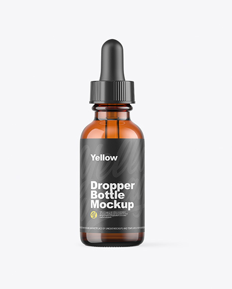 Amber Glass Dropper Bottle Mockup