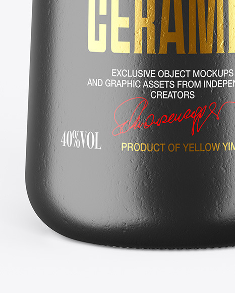 Ceramic Bottle with Wooden Cap Mockup PSD #7