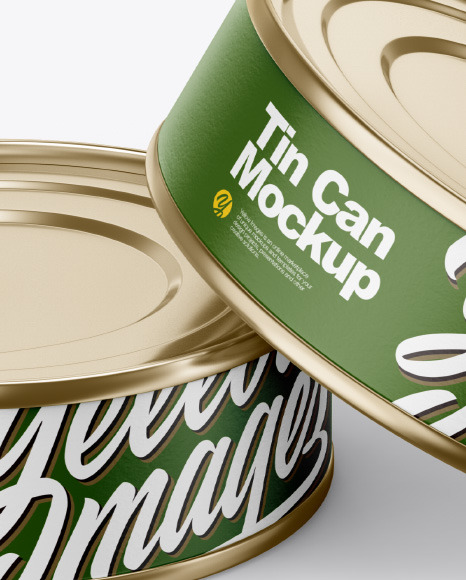 Two Tin Cans With Pull Tab Mockup PSD #6