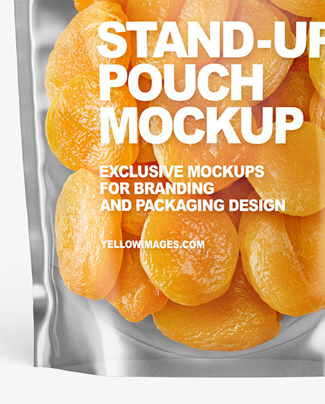Clear Plastic Pouch w  Dried Apricots Mockup PSD #5