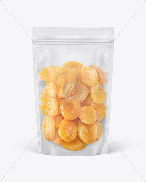 Frosted Plastic Pouch w  Dried Apricots Mockup PSD #3