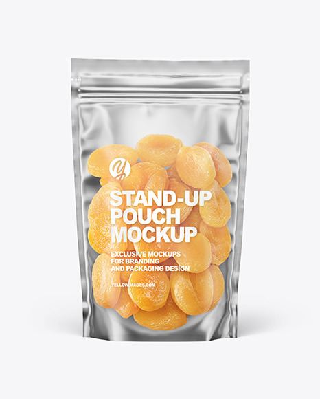 Frosted Plastic Pouch w  Dried Apricots Mockup PSD #2