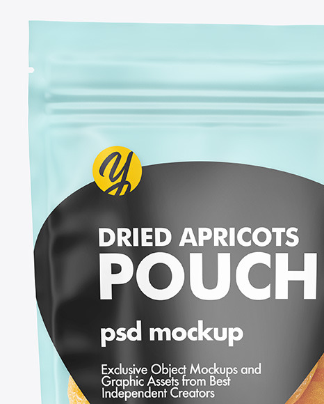Frosted Plastic Pouch w  Dried Apricots Mockup PSD #1