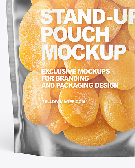 Frosted Plastic Pouch w  Dried Apricots Mockup PSD #5