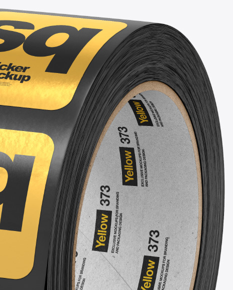 Roll with Stickers Mockup PSD #1