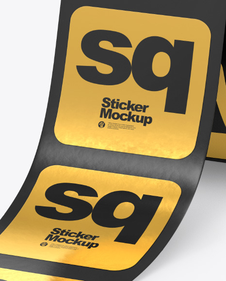 Roll with Stickers Mockup PSD #6