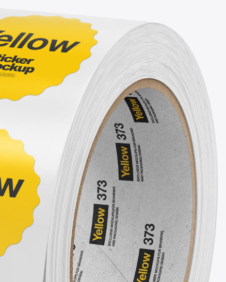 Roll with Stickers Mockup PSD #7