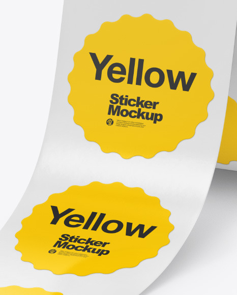 Roll with Stickers Mockup PSD #5