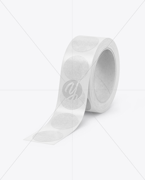 Roll with Kraft Stickers Mockup Roll with Kraft Stickers Mockup
