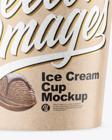 Kraft Ice Cream Cup Mockup PSD #1