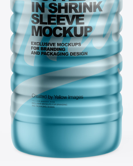 Metallic Bottle In Shrink Sleeve Mockup PSD #1