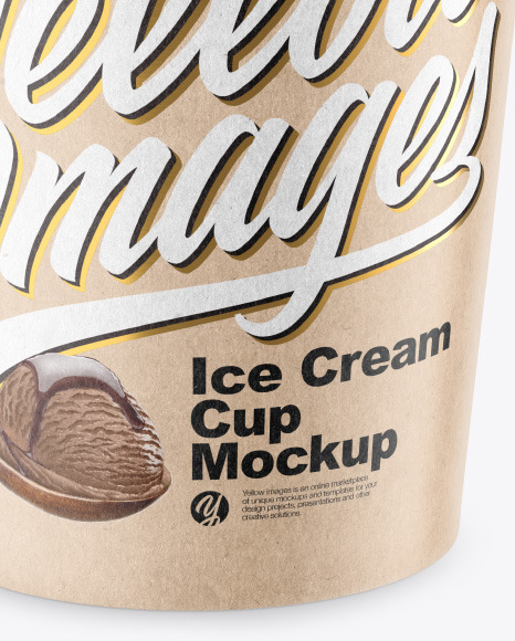 Kraft Ice Cream Cup Mockup PSD #1