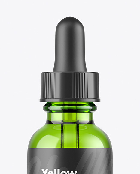 Green Glass Dropper Bottle Mockup PSD #2