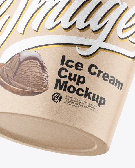 Kraft Ice Cream Cup Mockup PSD #1
