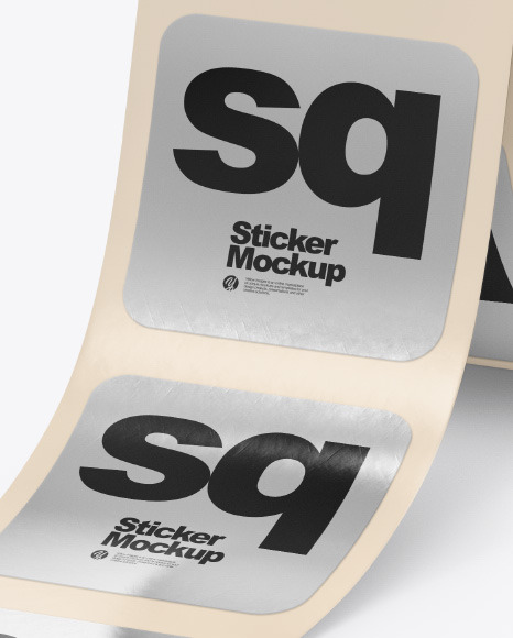 Roll with Metallic Stickers Mockup PSD #6