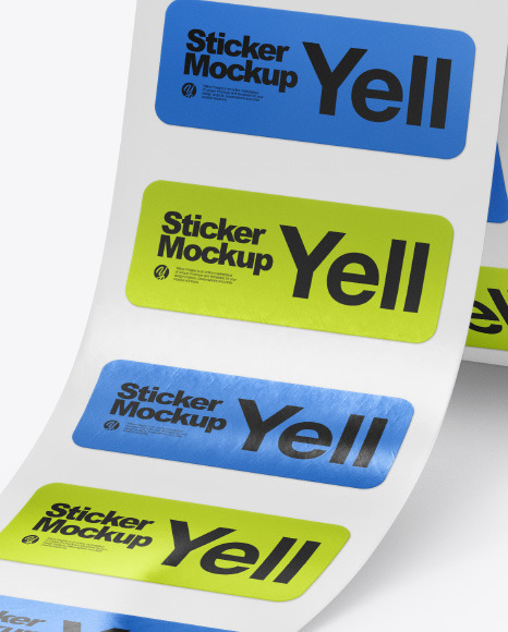 Roll with Metallic Stickers Mockup PSD #5