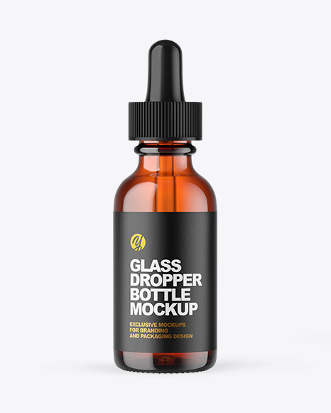 Amber Glass Dropper Bottle Mockup