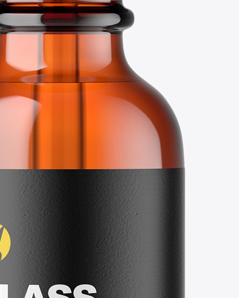 Amber Glass Dropper Bottle Mockup PSD #1