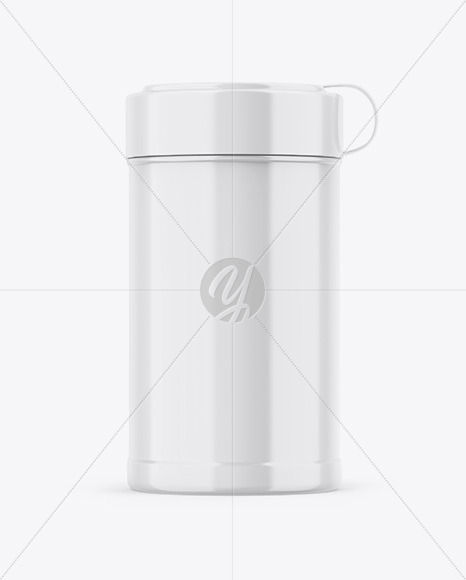 Glossy Wipes Jar Mockup PSD #3
