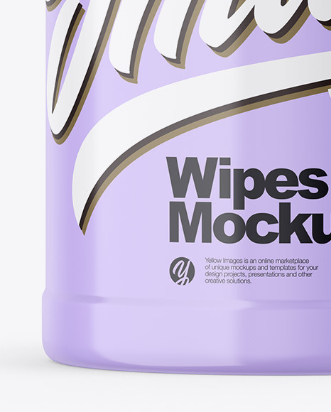 Glossy Wipes Jar Mockup PSD #1